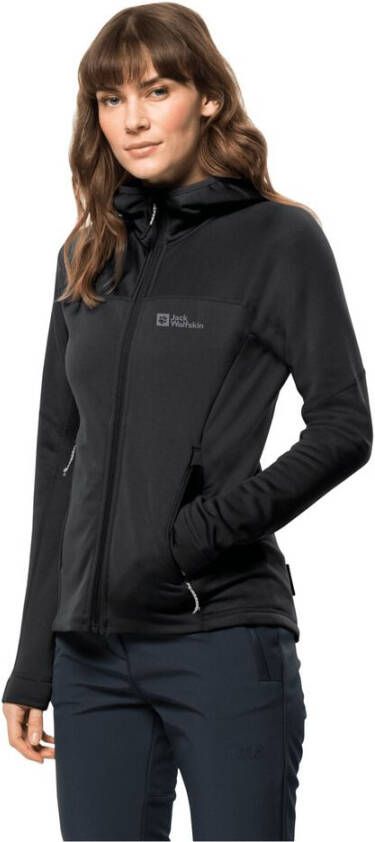 Jack Wolfskin Hirschberg Hooded FZ Women Fleece jack Dames XXL grijs black