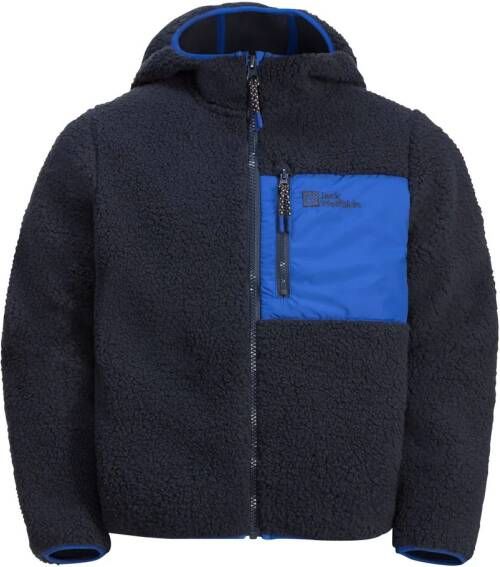 Jack Wolfskin Ice Curl Hood Jacket Kids Fleece jack Kinderen 128 blue night blue