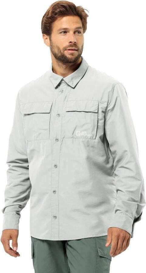 Jack Wolfskin Barrier LS Shirt Men Overhemd met bescherming tegen muggen en zon Heren XXXL cool grey Cool Grey - Foto 6