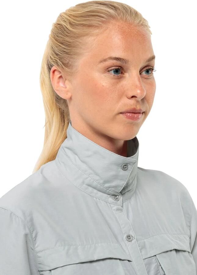 Jack Wolfskin Barrier LS Shirt Women Blouse met bescherming tegen muggen en zon Dames XXL cool grey Cool Grey