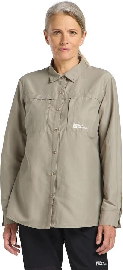 Jack Wolfskin Barrier LS Shirt Women Blouse met bescherming tegen muggen en zon Dames XXL stone - Foto 7