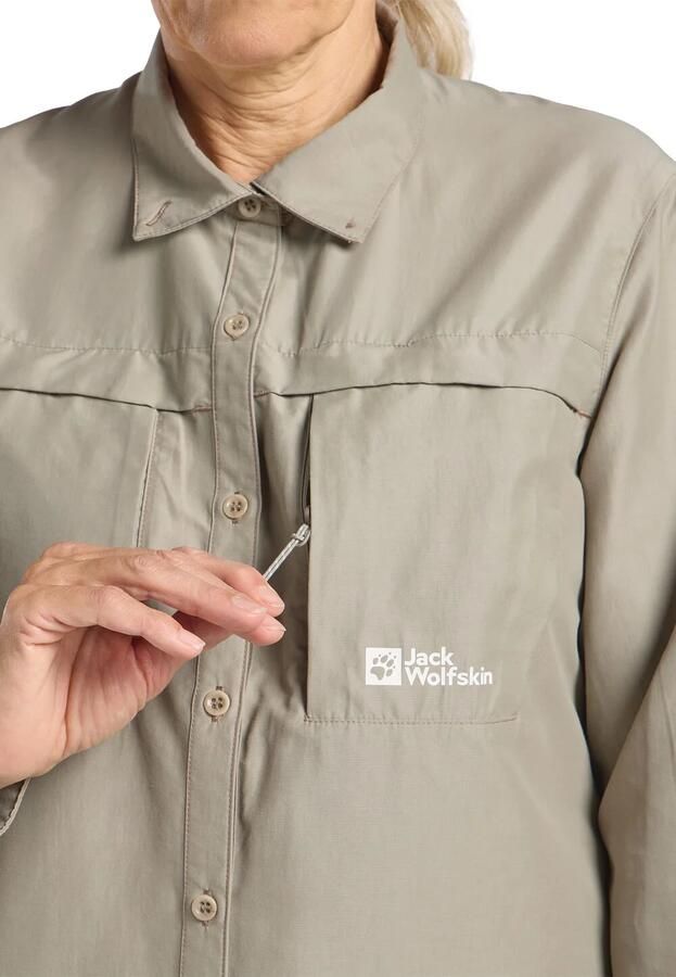 Jack Wolfskin Barrier LS Shirt Women Blouse met bescherming tegen muggen en zon Dames XXL stone - Foto 4