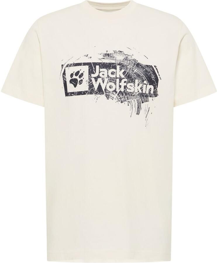 Jack Wolfskin Brand T-Shirt Men T-shirt van biologisch katoen Heren XXL wood cotton white WOOD Cotton white - Foto 2