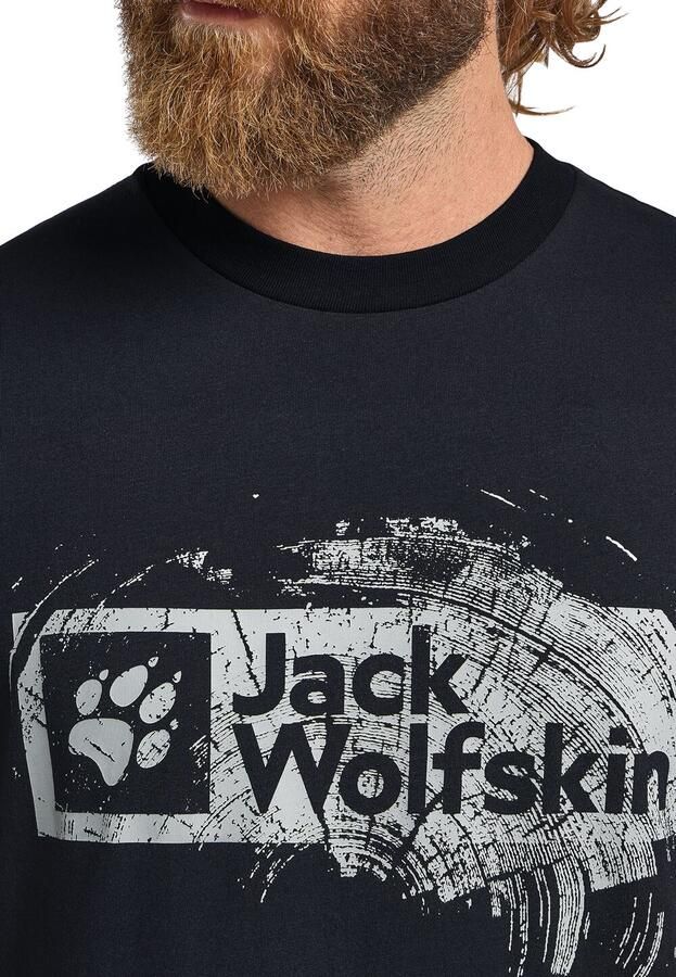 Jack Wolfskin Brand T-Shirt Men T-shirt van biologisch katoen Heren XXXL wood dark navy WOOD dark navy - Foto 3
