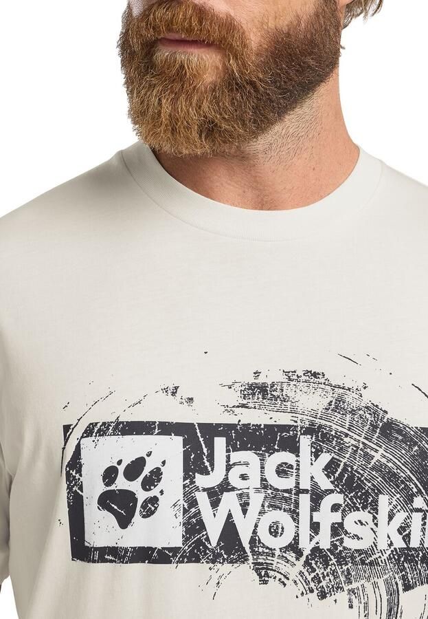 Jack Wolfskin Brand T-Shirt Men T-shirt van biologisch katoen Heren XXL wood cotton white WOOD Cotton white - Foto 5