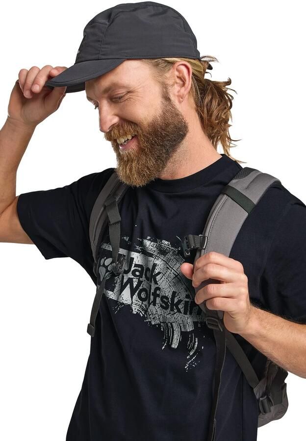 Jack Wolfskin Brand T-Shirt Men T-shirt van biologisch katoen Heren XXXL wood dark navy WOOD dark navy - Foto 4