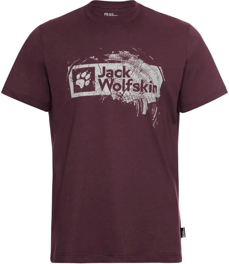 Jack Wolfskin Brand T-Shirt Men T-shirt van biologisch katoen Heren XXXL wood amaranth WOOD Amaranth - Foto 2