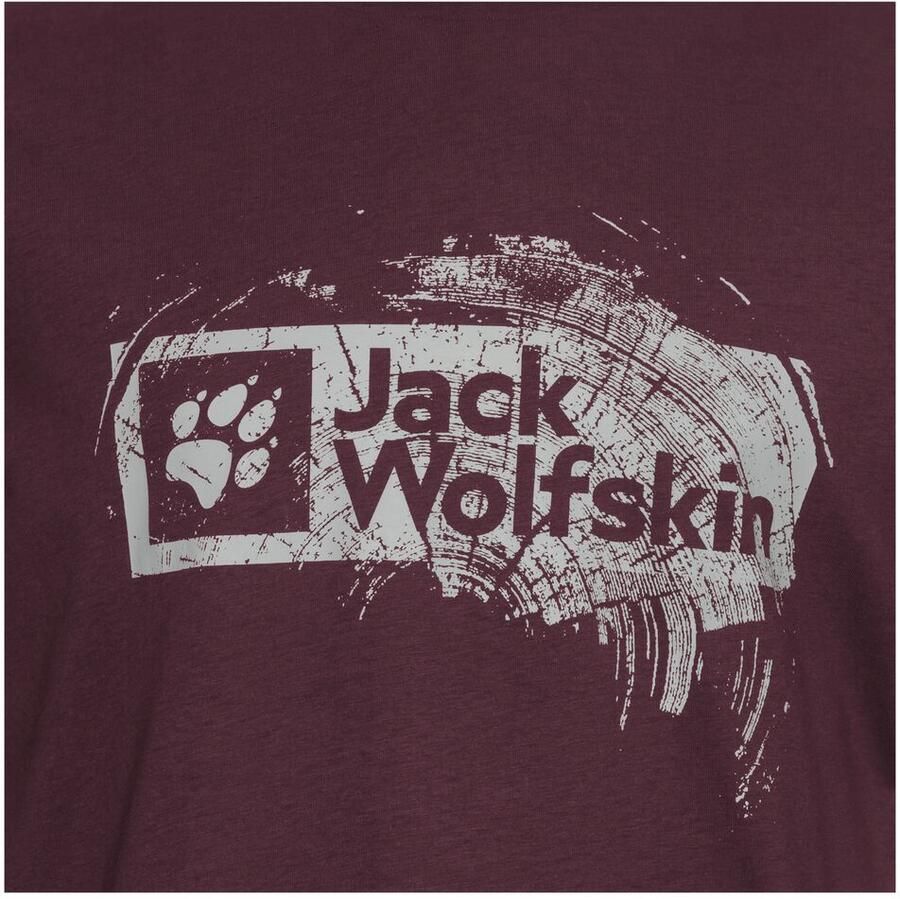 Jack Wolfskin Brand T-Shirt Men T-shirt van biologisch katoen Heren XXXL wood amaranth WOOD Amaranth