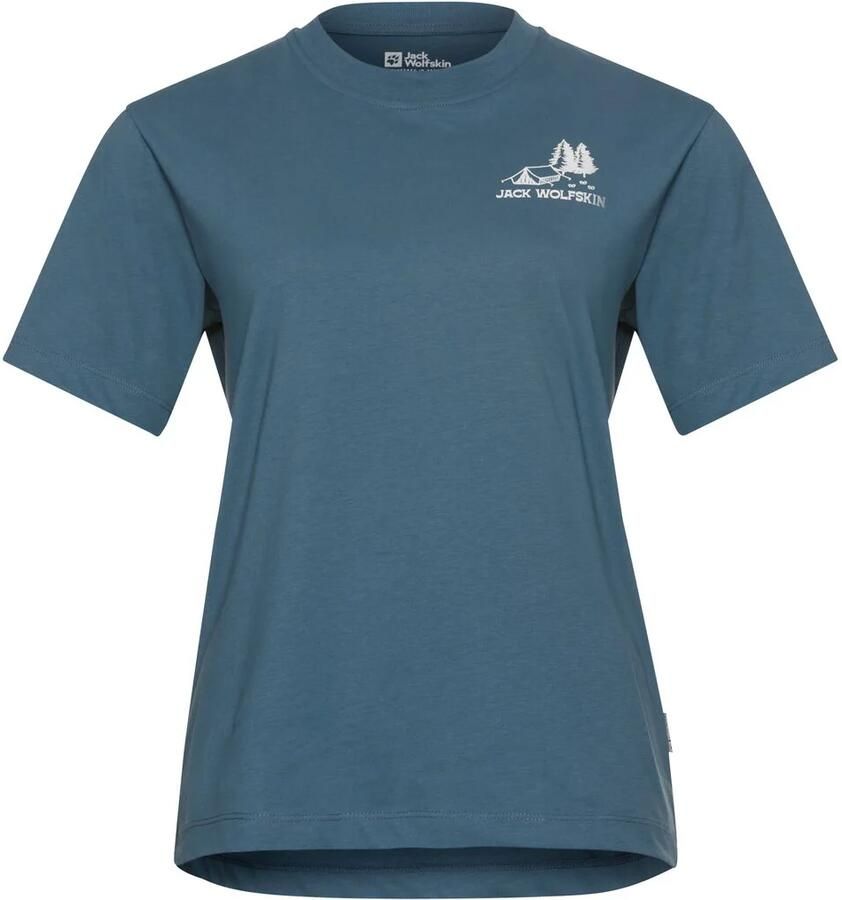 Jack Wolfskin Cadena T-Shirt Women T-shirt van biologisch katoen Dames XXL tent aluminium blue TENT Aluminium Blue