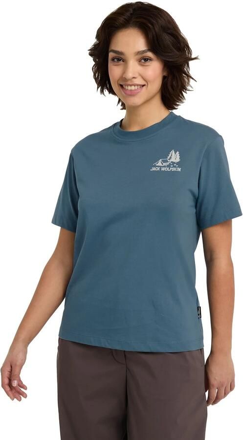 Jack Wolfskin Cadena T-Shirt Women T-shirt van biologisch katoen Dames XXL tent aluminium blue TENT Aluminium Blue - Foto 6