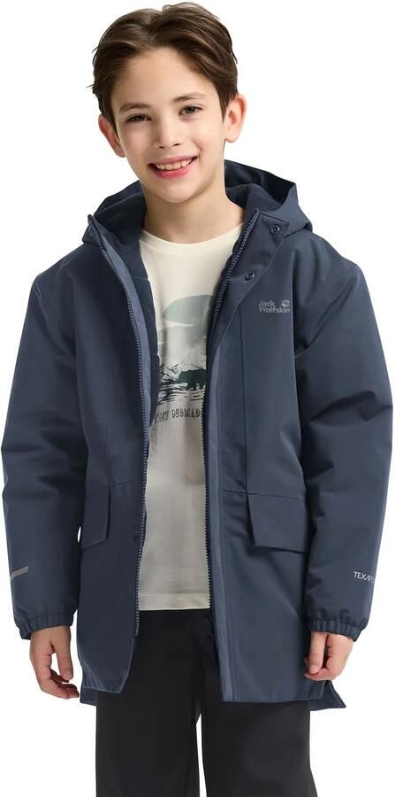 Jack Wolfskin Canvey Jacket Kids Waterdicht jack Kinderen 104 midnight sky midnight sky - Foto 13