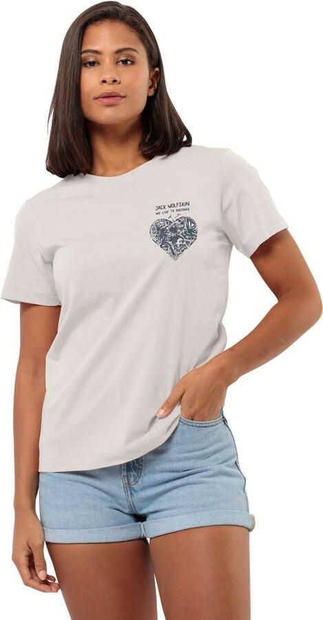 Jack Wolfskin Discover Heart T-Shirt Women T-shirt van biologisch katoen Dames XXL sea shell Sea Shell - Foto 5