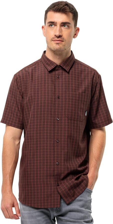 Jack Wolfskin EL Dorado Shirt Men Wandeloverhemd met korte mouwen Heren S dark mahogany check Dark Mahogany Check - Foto 4