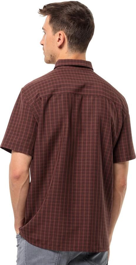 Jack Wolfskin EL Dorado Shirt Men Wandeloverhemd met korte mouwen Heren S dark mahogany check Dark Mahogany Check - Foto 3