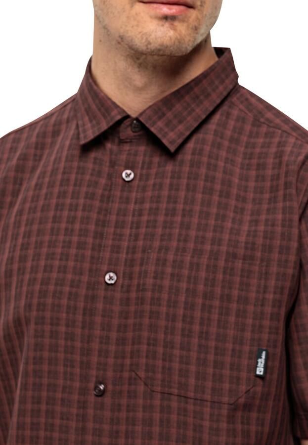 Jack Wolfskin EL Dorado Shirt Men Wandeloverhemd met korte mouwen Heren S dark mahogany check Dark Mahogany Check - Foto 2