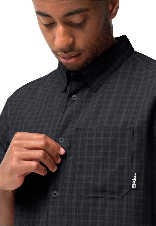 Jack Wolfskin EL Dorado Shirt Men Wandeloverhemd met korte mouwen Heren S phantom checks Phantom Checks - Foto 2