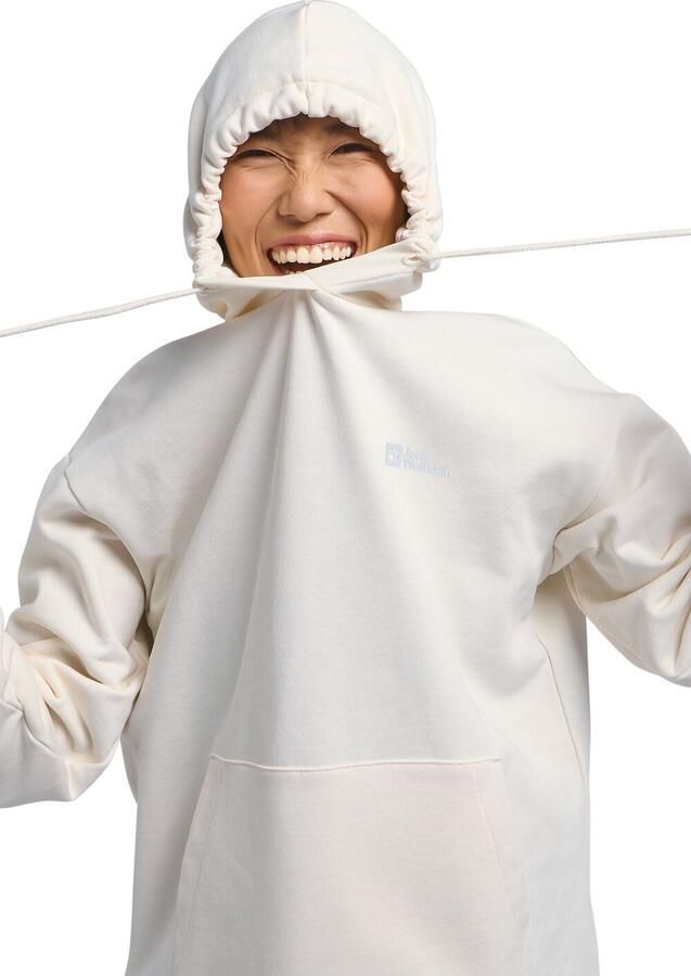 Jack Wolfskin Essential Hoodie Women Hoodie van biologisch katoen dames XXL cotton white cotton white - Foto 2