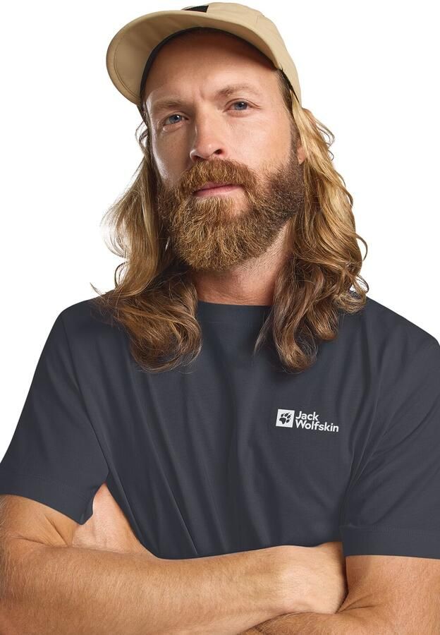 Jack Wolfskin Essential T-Shirt Men T-shirt van biologisch katoen Heren XXXL dark navy grey dark navy grey - Foto 4