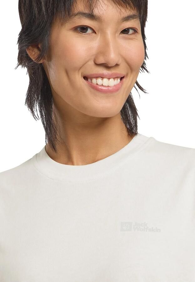 Jack Wolfskin Essential T-Shirt Women T-shirt van biologisch katoen Dames XXL cotton white cotton white - Foto 8