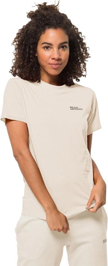 Jack Wolfskin Essential T-Shirt Women T-shirt van biologisch katoen Dames 2XL panna cotta panna cotta - Foto 3