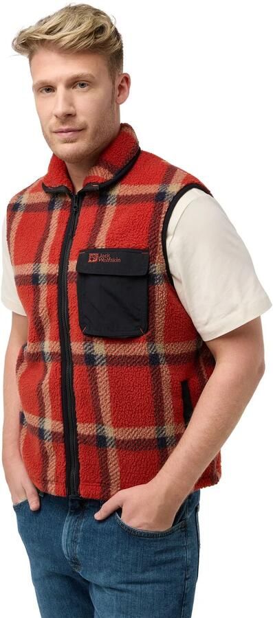 Jack Wolfskin Felslicht Check Vest Men Fleece bodywarmer Heren XXXL intense rust intense rust - Foto 7