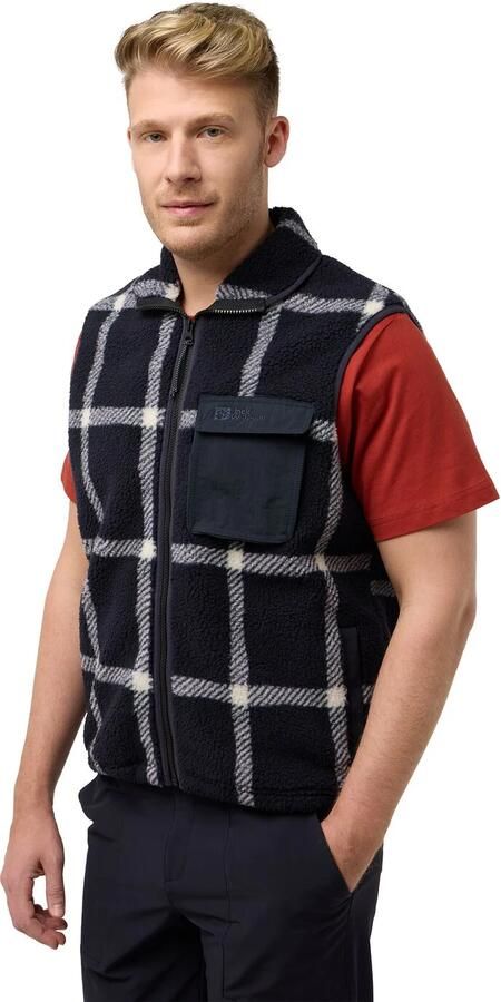 Jack Wolfskin Felslicht Check Vest Men Fleece bodywarmer Heren XXXL dark navy dark navy - Foto 7