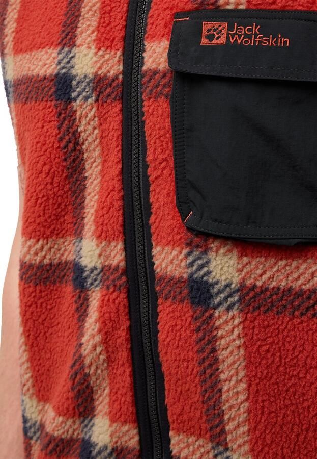 Jack Wolfskin Felslicht Check Vest Men Fleece bodywarmer Heren XXXL intense rust intense rust