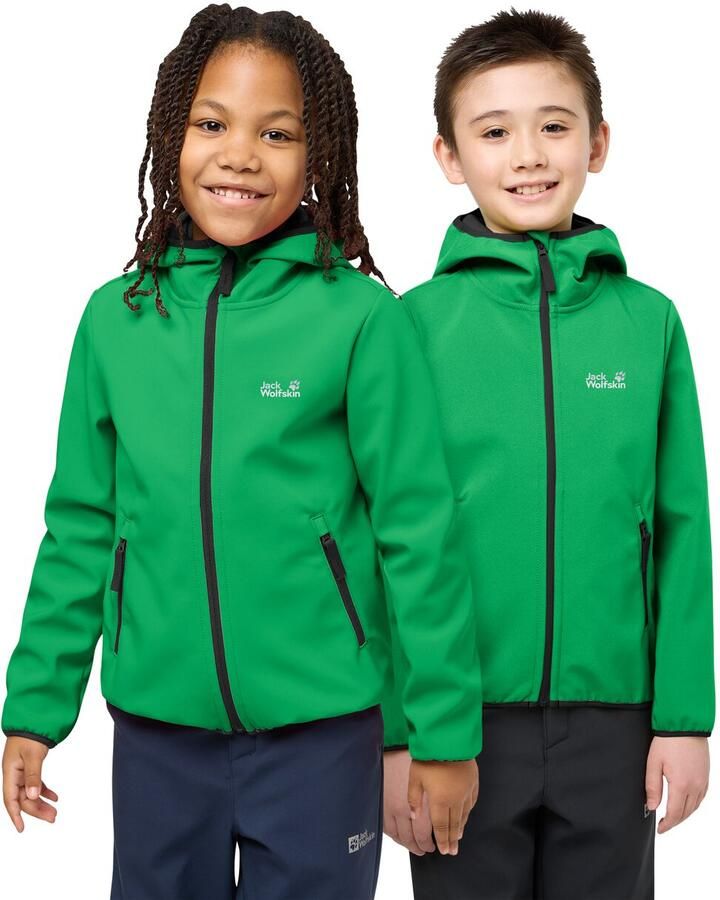Jack Wolfskin Softshell-jack FOURWINDS JACKET KIDS Winddicht waterafstotend ade d tussenjas voor kinderen