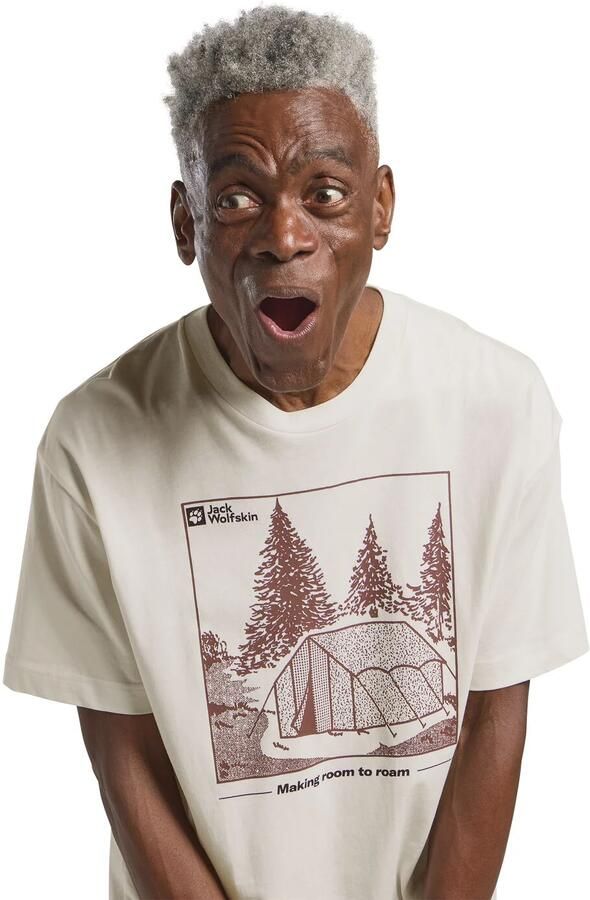 Jack Wolfskin Freeroamer T-Shirt Men T-shirt van biologisch katoen XXL tent cotton white TENT cotton white - Foto 8