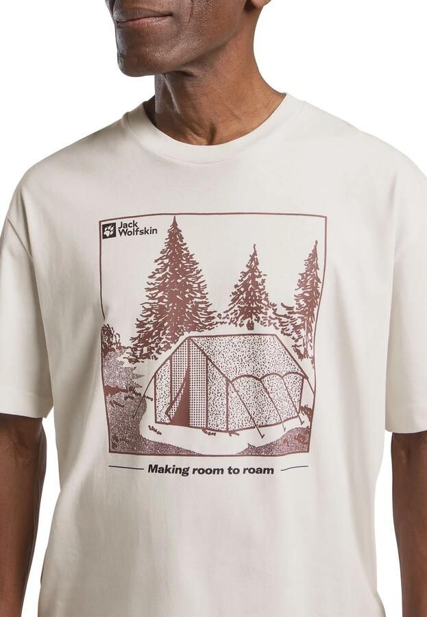 Jack Wolfskin Freeroamer T-Shirt Men T-shirt van biologisch katoen XXL tent cotton white TENT cotton white - Foto 4