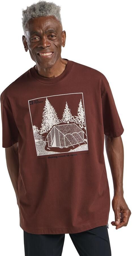 Jack Wolfskin Freeroamer T-Shirt Men T-shirt van biologisch katoen XXL tent dark rust TENT dark rust - Foto 6