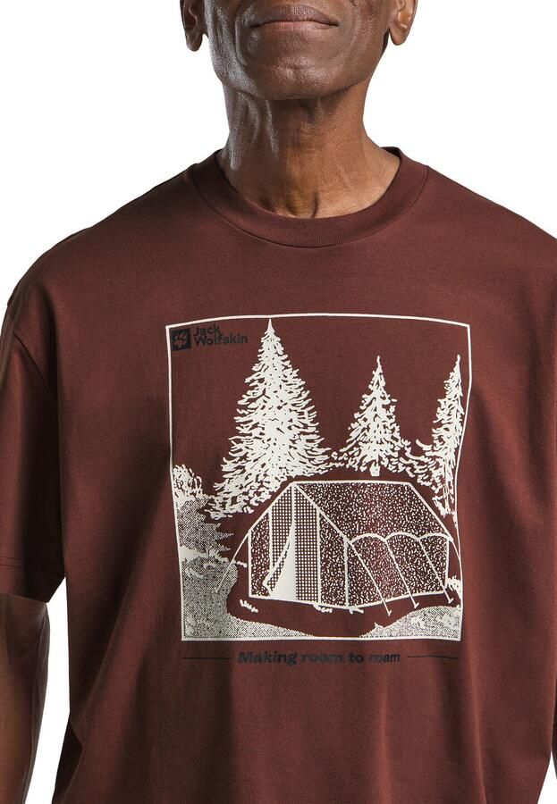 Jack Wolfskin Freeroamer T-Shirt Men T-shirt van biologisch katoen XXL tent dark rust TENT dark rust - Foto 2