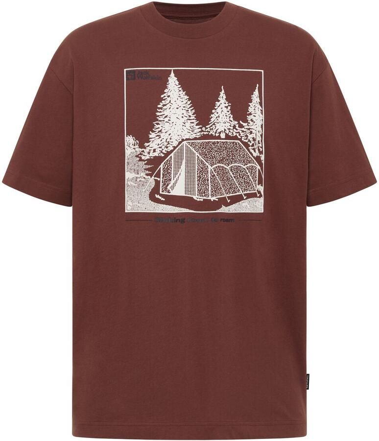 Jack Wolfskin Freeroamer T-Shirt Men T-shirt van biologisch katoen XXL tent dark rust TENT dark rust
