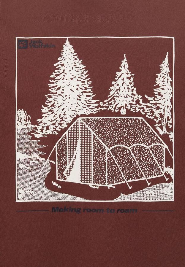 Jack Wolfskin Freeroamer T-Shirt Men T-shirt van biologisch katoen XXL tent dark rust TENT dark rust - Foto 3