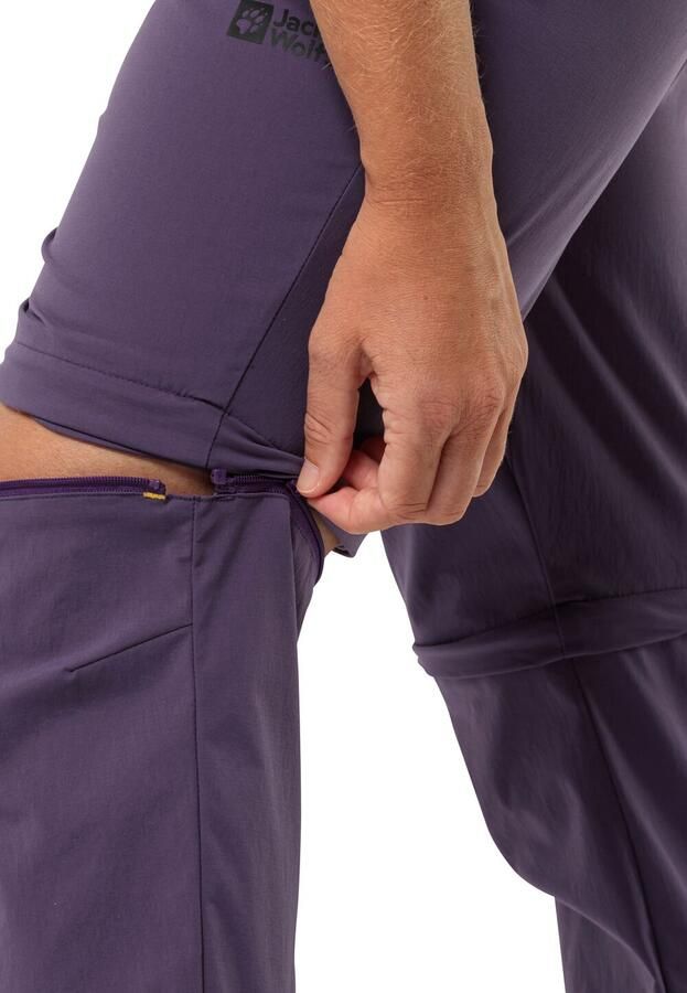 Jack Wolfskin Glastal Zip Off Pants Women Zip-Off-wandelbroek Dames 34 dark grape Dark Grape - Foto 2