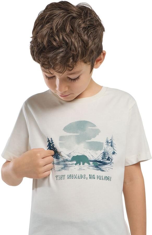 Jack Wolfskin Graphic Cotton T-Shirt Kids T-shirt van biologisch katoen Kinderen 104 print cotton white PRINT cotton white - Foto 2