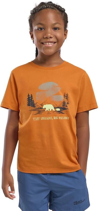 Jack Wolfskin Graphic Cotton T-Shirt Kids T-shirt van biologisch katoen Kinderen 104 print soft amber PRINT soft amber - Foto 5
