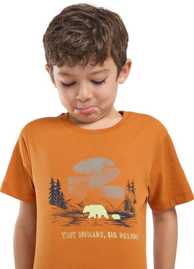 Jack Wolfskin Graphic Cotton T-Shirt Kids T-shirt van biologisch katoen Kinderen 104 print soft amber PRINT soft amber - Foto 8