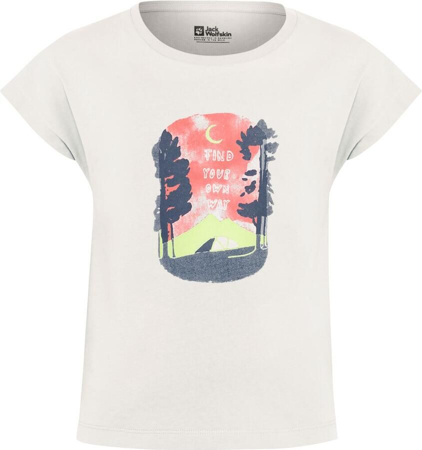Jack Wolfskin Graphic T-Shirt T-shirt van biologisch katoen Kinderen 104 print cotton white PRINT cotton white