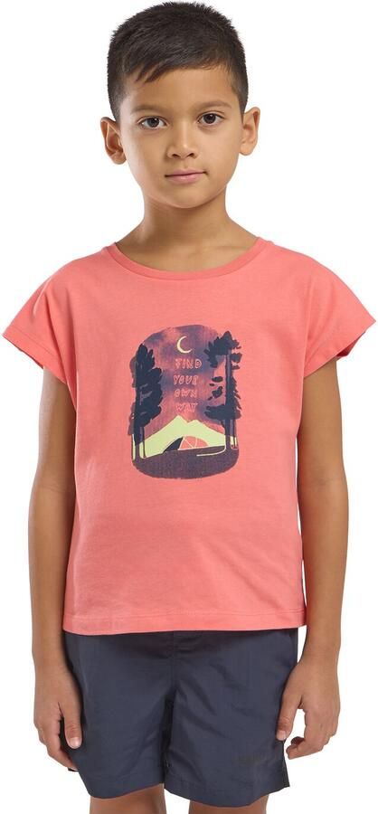 Jack Wolfskin Graphic T-Shirt T-shirt van biologisch katoen Kinderen 104 print sunset coral PRINT sunset coral - Foto 5