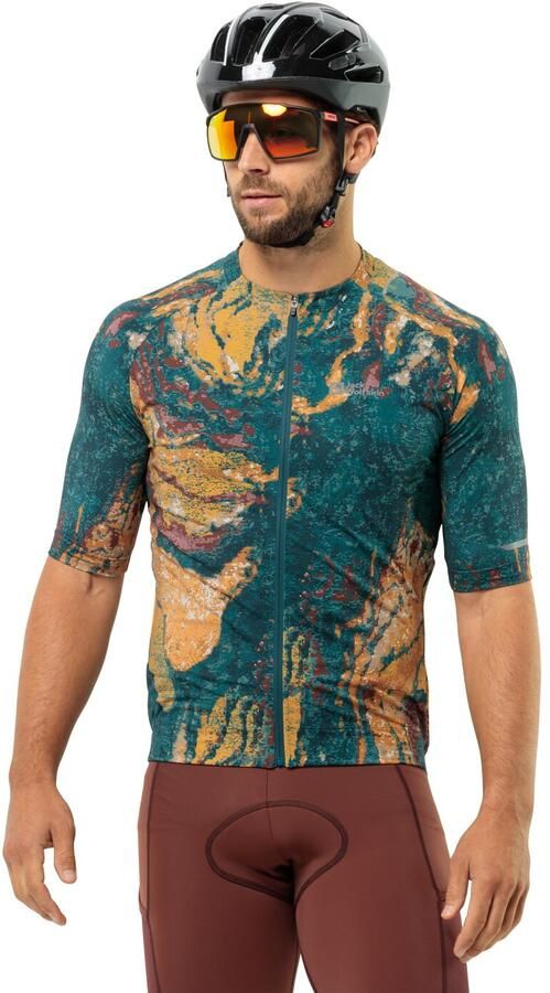 Jack Wolfskin Gravex Printed FZ S|S Men Fietstricot Heren S strata emerald Strata Emerald - Foto 4