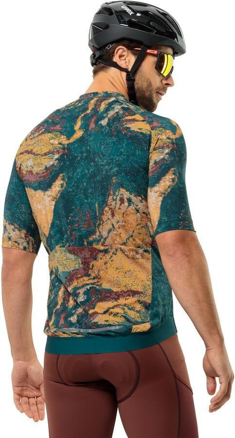 Jack Wolfskin Gravex Printed FZ S|S Men Fietstricot Heren S strata emerald Strata Emerald - Foto 5