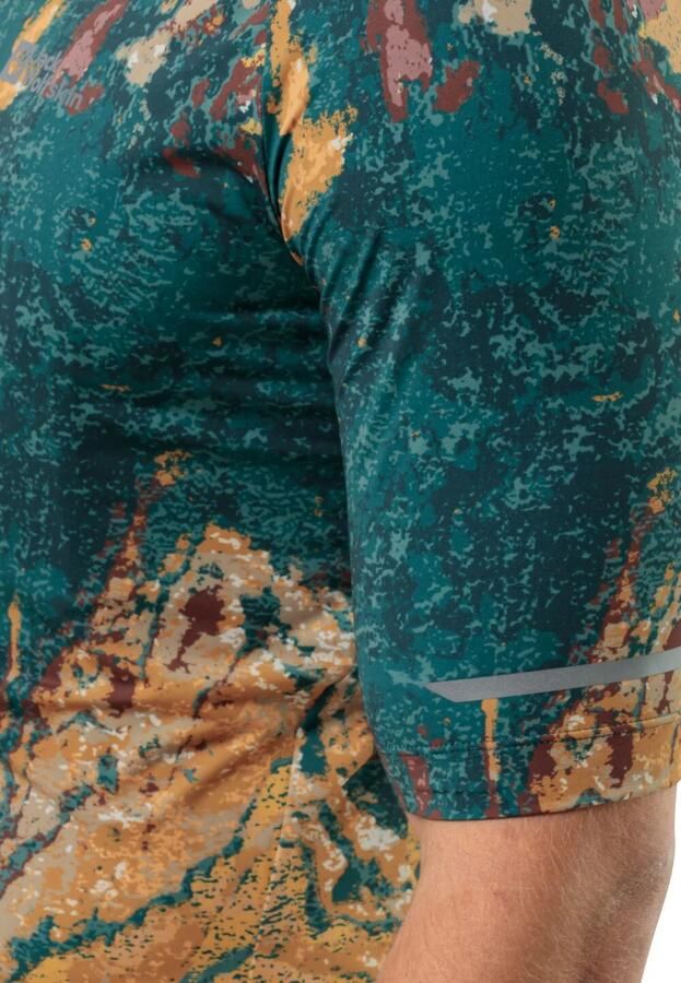 Jack Wolfskin Gravex Printed FZ S|S Men Fietstricot Heren S strata emerald Strata Emerald - Foto 3
