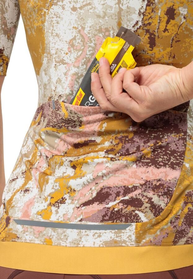Jack Wolfskin Gravex Printed FZ S|S Women Functioneel shirt Dames XXL strata salted caramel Strata Salted Caramel - Foto 3