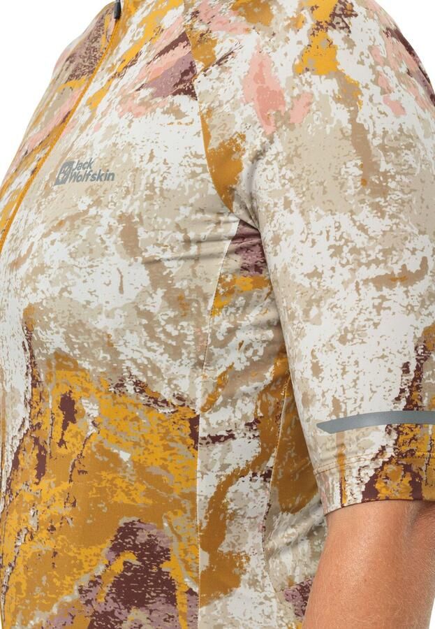 Jack Wolfskin Gravex Printed FZ S|S Women Functioneel shirt Dames XXL strata salted caramel Strata Salted Caramel - Foto 4