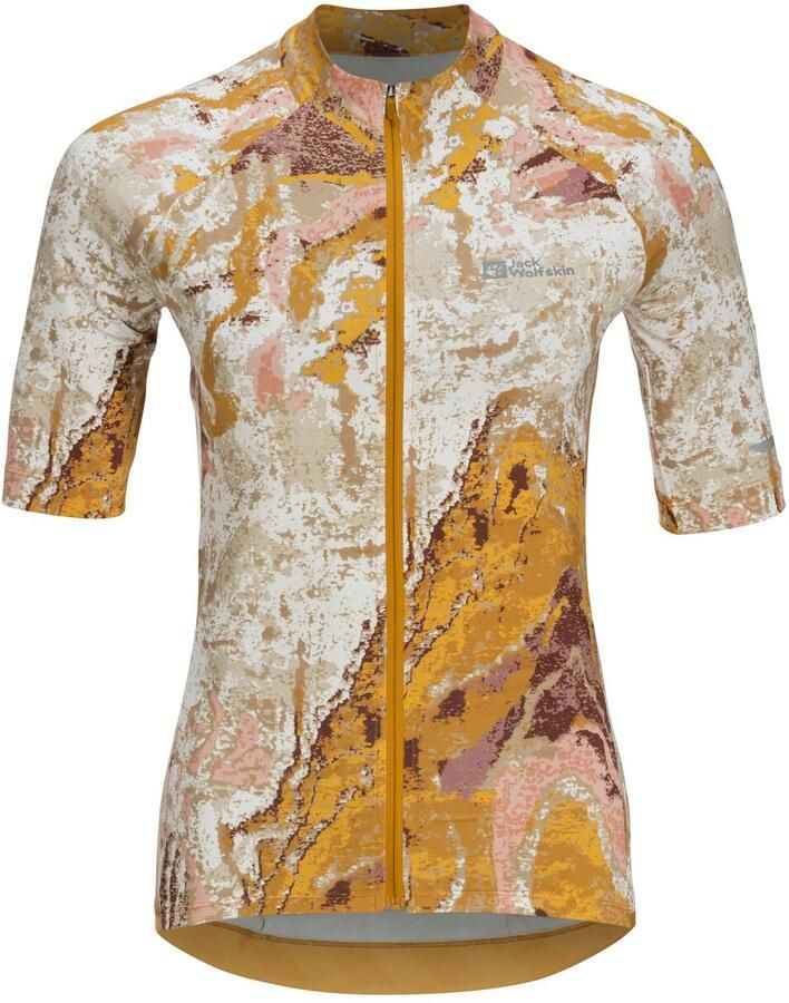 Jack Wolfskin Gravex Printed FZ S|S Women Functioneel shirt Dames XXL strata salted caramel Strata Salted Caramel