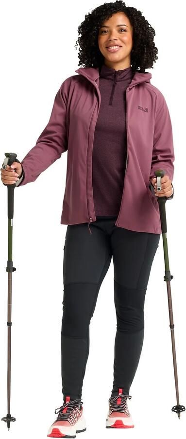 Jack Wolfskin Hike With Me Hoody Women Softshelljack Dames XXL raisin - Foto 11
