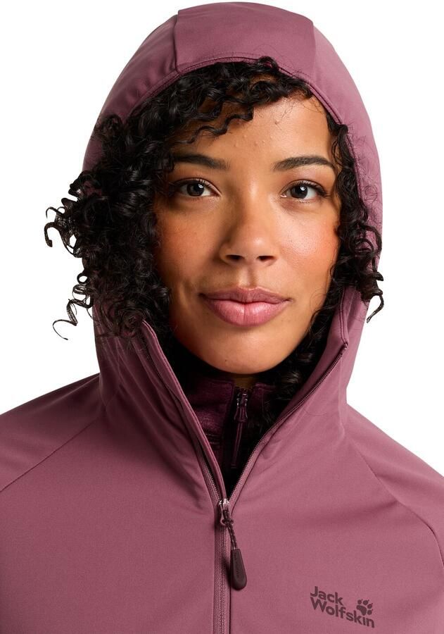 Jack Wolfskin Hike With Me Hoody Women Softshelljack Dames XXL raisin - Foto 3