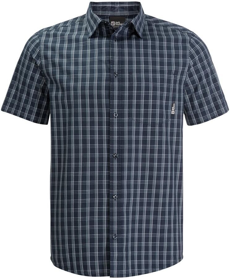 Jack Wolfskin Hot Springs Shirt Men Wandeloverhemd met korte mouwen Heren XXL night blue checks Night Blue Checks