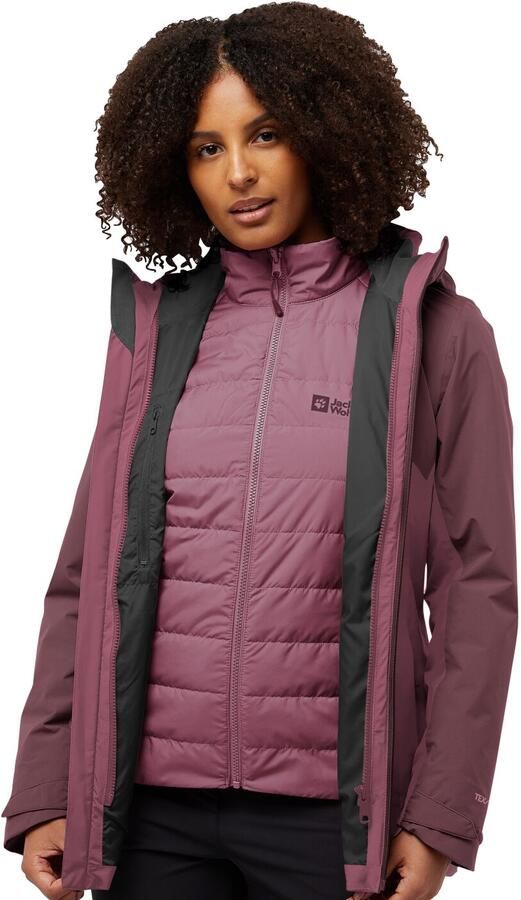 Jack Wolfskin Hunberg 3in1 Jacket Women 3in1 jack Dames XXL raisin - Foto 15